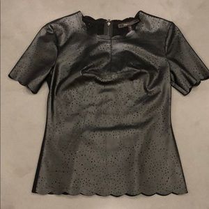 BCBG Tulum faux-leather top